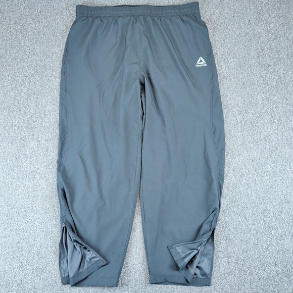 Reebok Mens 2XLT Track Pants Black Polyester Mesh Lined Activewear Tall — photo 2